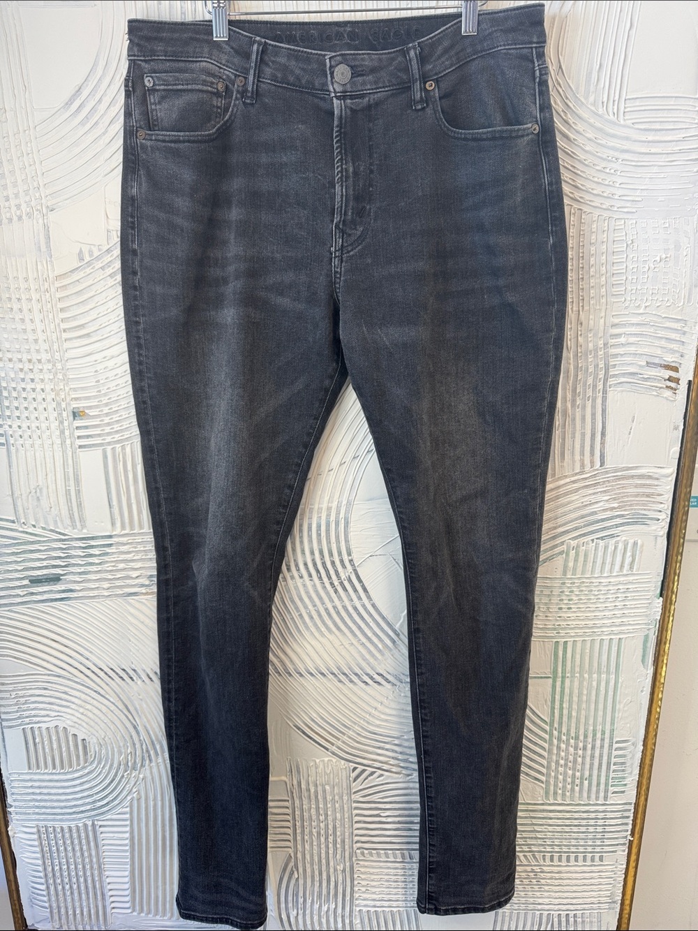 American Eagle Outfitters Men's Dark Gray Skinny Jeans N0554